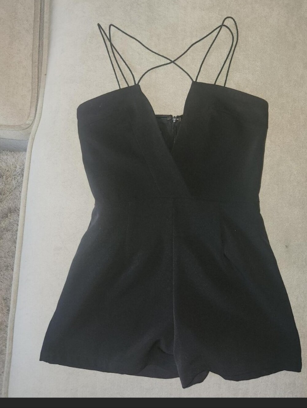 Sexy Black Strappy V-Neck Romper
